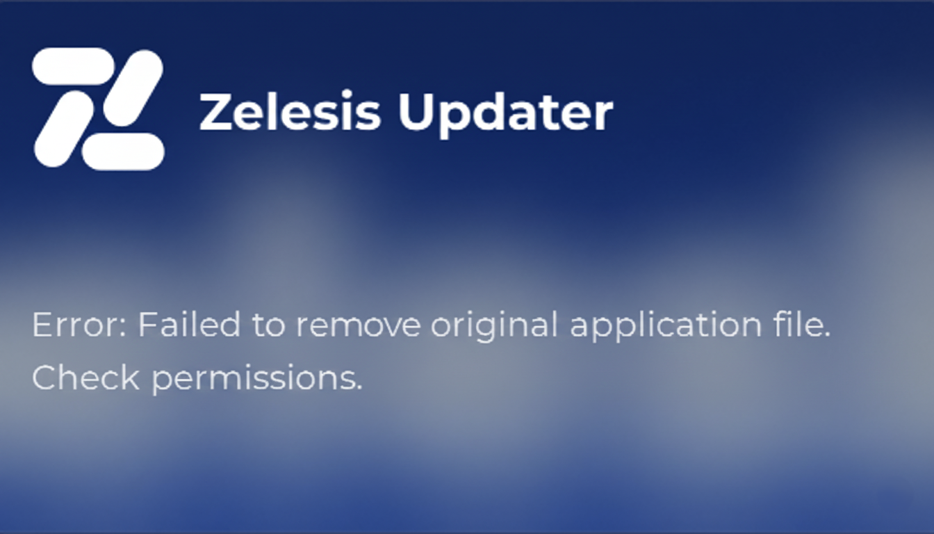 Zelesis Updater Error